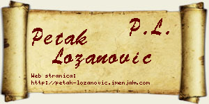 Petak Lozanović vizit kartica